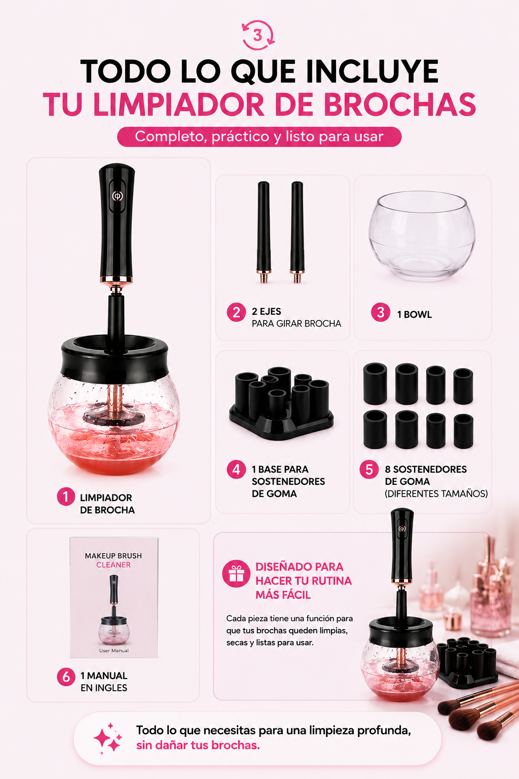 LIMPIADOR DE BROCHAS DE MAQUILLAJE