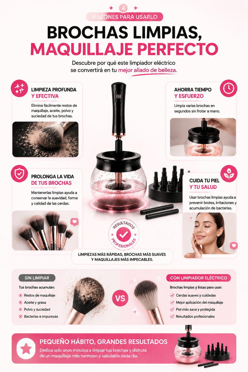 LIMPIADOR DE BROCHAS DE MAQUILLAJE